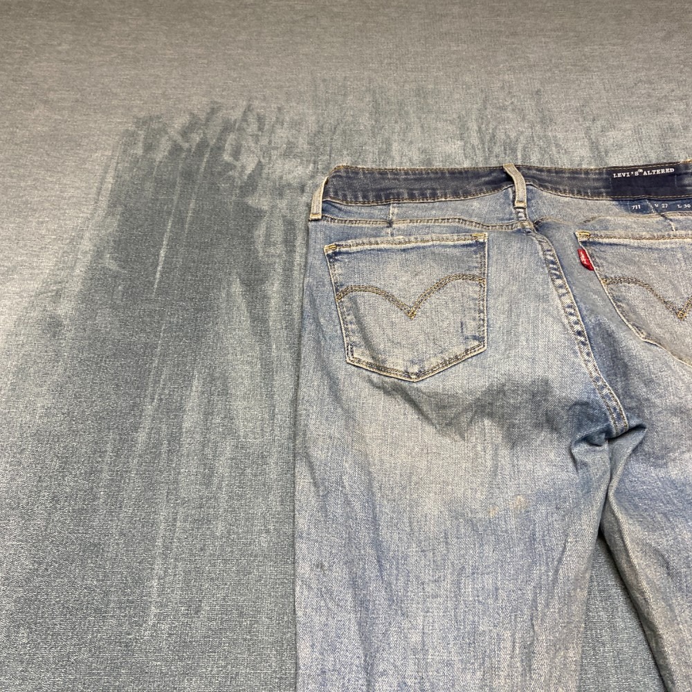 VTG Levi's 711 Altered Jeans Womens 27x30 Blue Denim Cotton Stretch Distressed - Picture 4 of 13